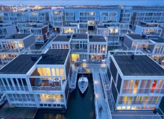 Плавучие дома в Эйбурге, Амстердам, Нидерланды