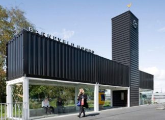 Остановка «Северный Барневельд» (Barneveld Noord) созданная из контейнеров, Нидерланды